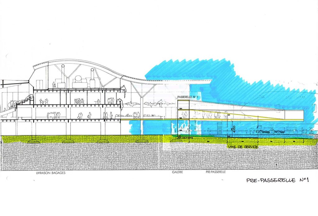 Aéroport Roland Garros de l'architecte Bernard Kohn