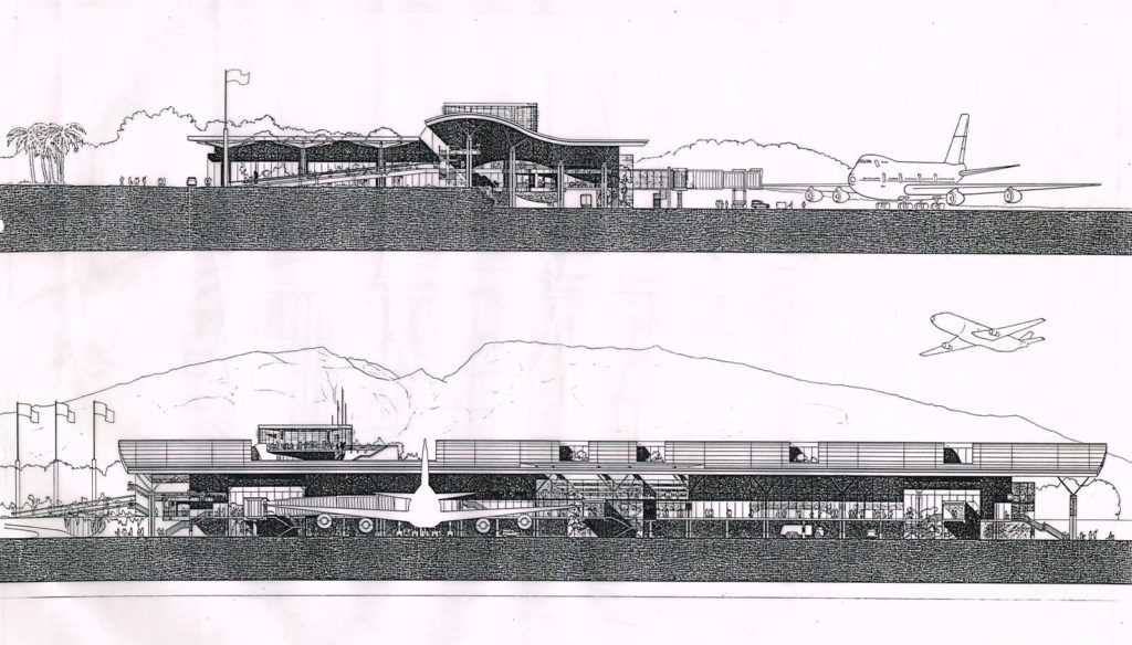 Aéroport Roland Garros de l'architecte Bernard Kohn