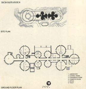 Plan de Station pour la communication avec la satellite de l'architecte Bernard Kohn